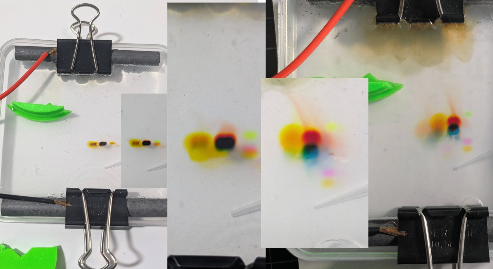 Separation of the dyes in the gel