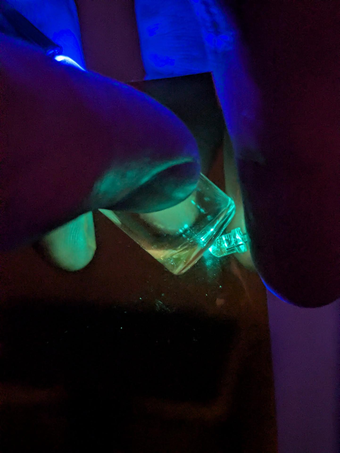DNA stain + 2ul of the miniprep result, but of glow?